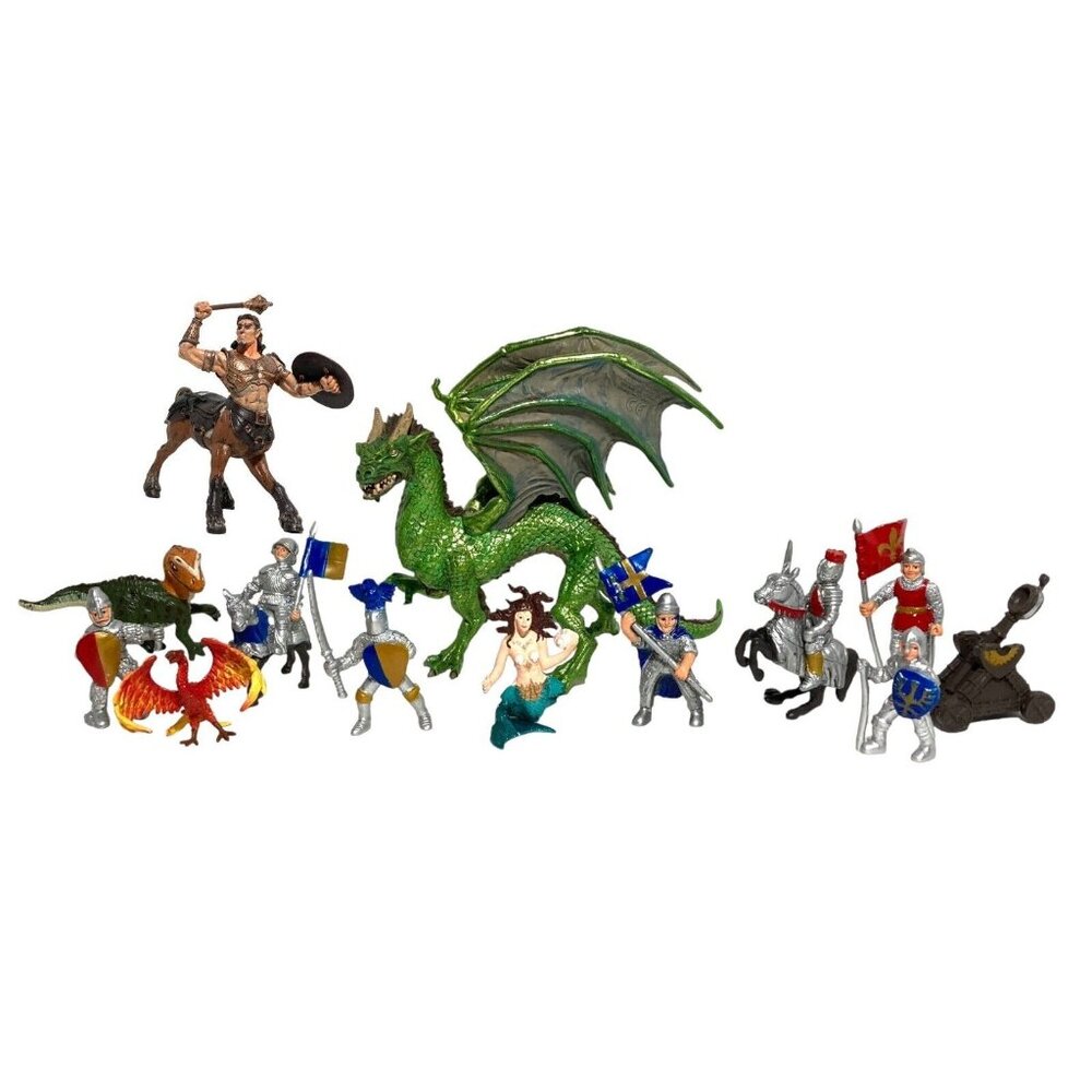 15 Safari LTD Forest Dragon Phoenix Knights Horses Catapult Mermaid Dinosaur Toy